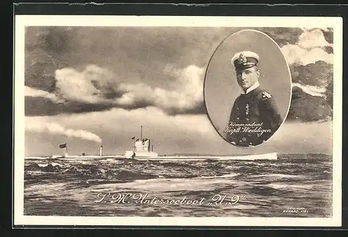 AK S.M. U-Boot U 9, Kommandant Kaptl. Weddigen