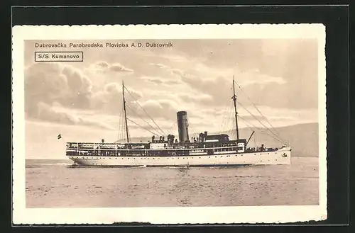 AK Passagierschiff SS Kumanovo, Dubrovacka Parobrodska Plovidba A. D. Dubrovnik