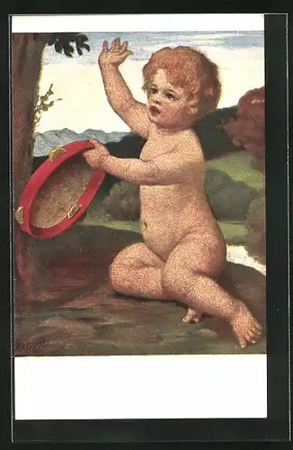 Künstler-AK G. Hirth`s Verlag, Serie VI, 1.: Amor mit Tamburin