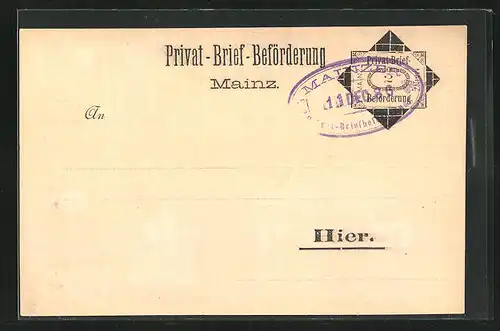 AK Mainz, Privat-Brief-Beförderung, Private Stadtpost