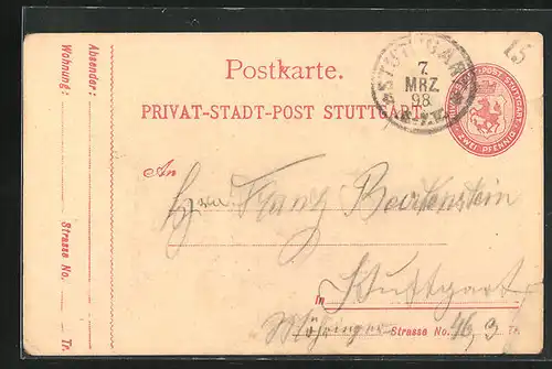 AK Stuttgart, Privat-Stadt-Post