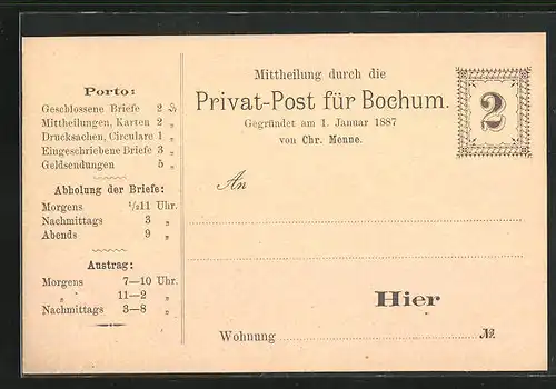 AK Bochum, Privat-Post