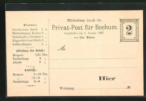 AK Bochum, Privat-Post