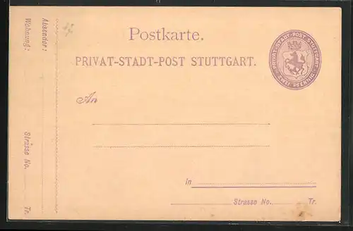 AK Stuttgart, Privat-Stadt-Post