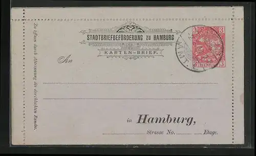 AK Hamburg, Stadtbriefbeförderung zu Hamburg, Private Stadtpost