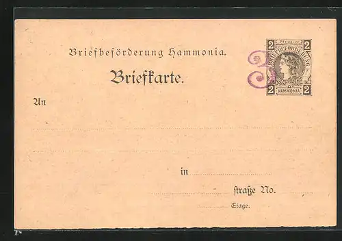 AK Hamburg, Briefbeförderung Hammonia, Private Stadtpost