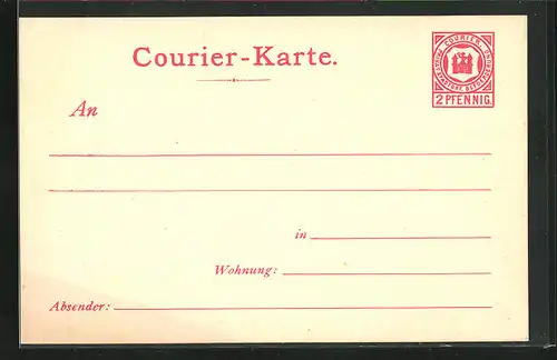 AK Courier-Karte, Private Stadtpost