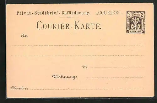 AK Courier-Karte, Privat-Stadtbrief-Beförderung