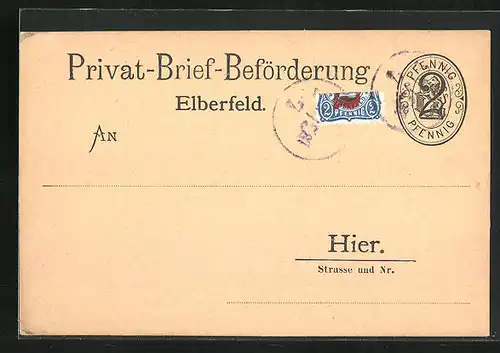 AK Elberfeld, Privat-Brief-Beförderung, Private Stadtpost