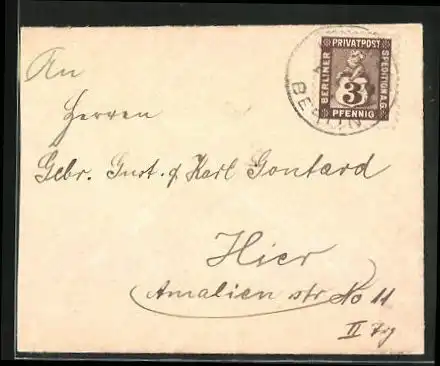 Briefumschlag Berlin, Berliner Privatpost Spedition A. G.