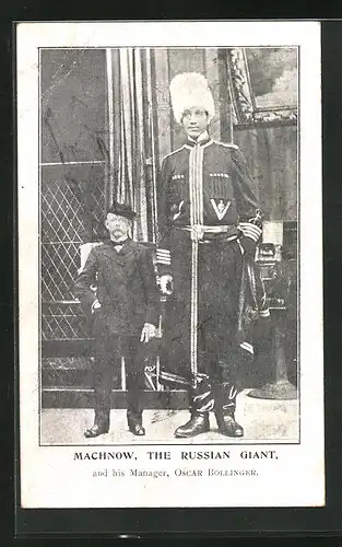 AK Machnow, The Russian Giant, and his Manager Oscar Bollinger, Riese