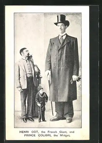 AK Henri Cot the French Giant and Prince Colibri the Midget, Riese