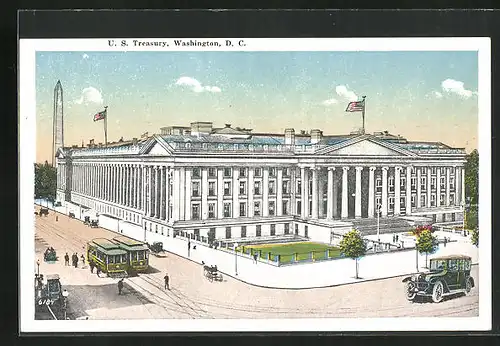 AK Washington D.C., U. S. Treasury, Strassenbahn