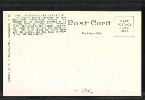 AK Washington D.C., U. S. Treasury, Strassenbahn