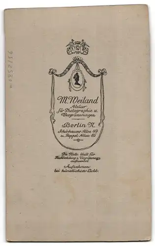 Fotografie M. Weiland, Berlin-N., Schönhauser Allee 49, Portrait junges Paar in Hochzeitskleidung mit Schleier