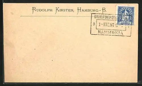 Briefumschlag Hamburg, Private Stadtpost Hammonia, Absender Rudolph Kirsten