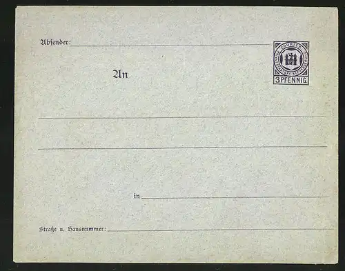 Briefumschlag Private Stadtpost Courier, 3 Pfennig