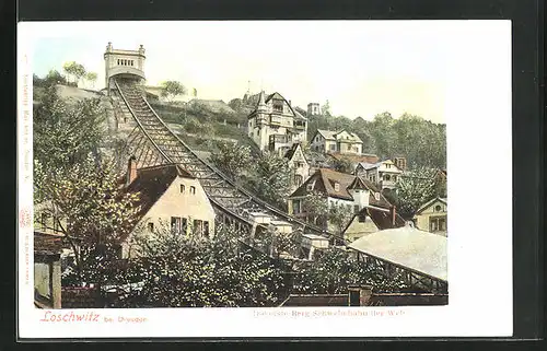 AK Loschwitz, Die erste Berg Schwebebahn der Welt