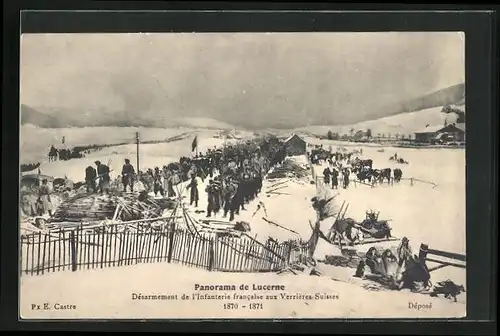 AK Luzern, Panorama im Rundbau, Désarmement de l`Infanterie francaise