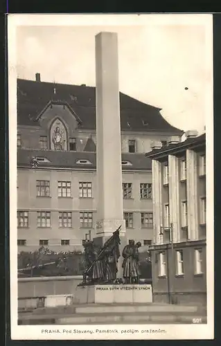 AK Prag / Praha, Pod Slovany, Pamatnik padlym prazanum