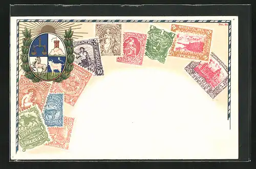 AK Briefmarken aus Urugay