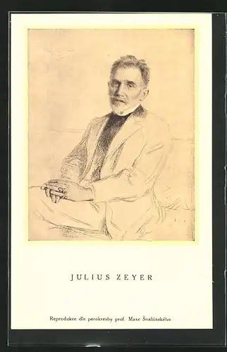 Künstler-AK Portrait von Julius Zeyer