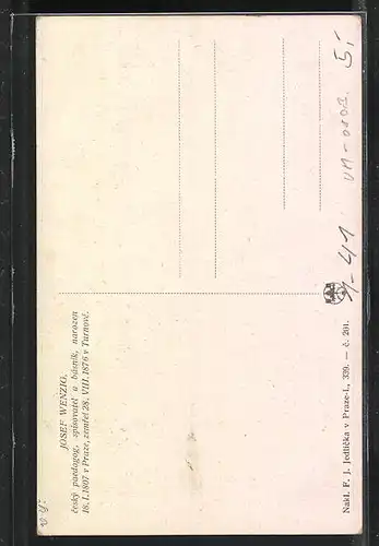 Künstler-AK Portrait von Josef Wenzig