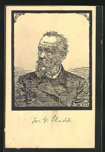Künstler-AK Portrait von J. V. Sládek