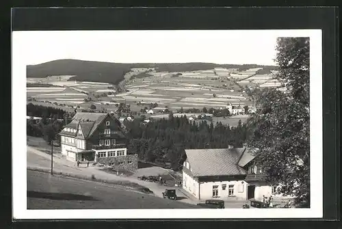 AK Stemberkova horska bouda, Ortspartie mit Berghütte, Adlergebirge