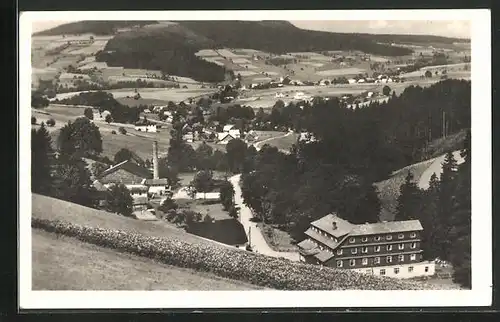 AK Chata Alba Vzlet, Berghütte und Panorama, Adlergebirge