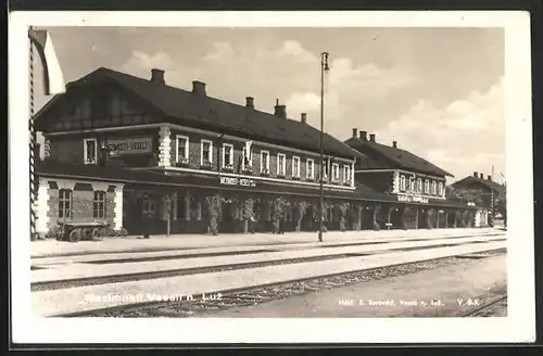 AK Mezimosti Veseli, Nadrazi, Bahnhof