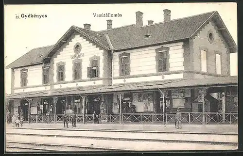 AK Gyékényes, Vasútállomás, Bahnhof