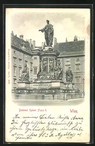 Relief-AK Wien, Denkmal Kaiser Franz I.