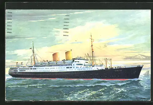 AK Passagierschiff MS. Berlin auf hoher See