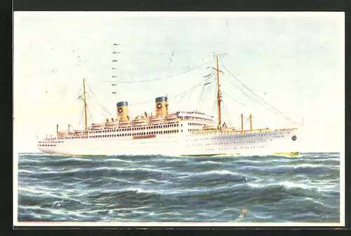 AK Passagierschiff M. S. Italia auf hoher See