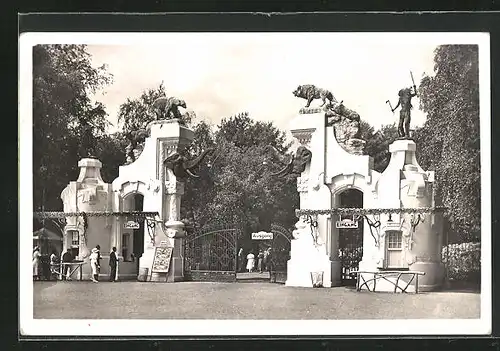 AK Hamburg-Stellingen, Carl Hagenbeck`s Tierpark, Eingang