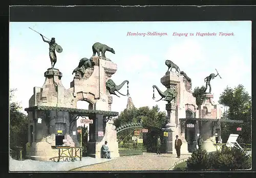 AK Hamburg-Stellingen, Eingang zu Carl Hagenbeck`s Tierpark