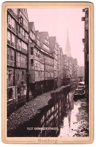 Fotografie unbekannter Fotograf, Ansicht Hamburg, Blick in den Fleet Groningerstrasse
