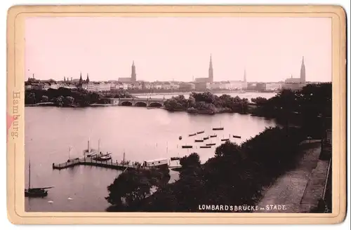 Fotografie unbekannter Fotograf, Ansicht Hamburg, Blick zur Lombradsbrück mit Alster