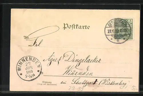 Duft-AK Rosafarbene und rote Rose