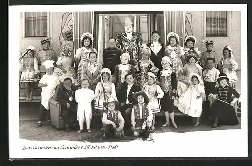 AK Andenken an Schneider`s Liliputaner-Stadt