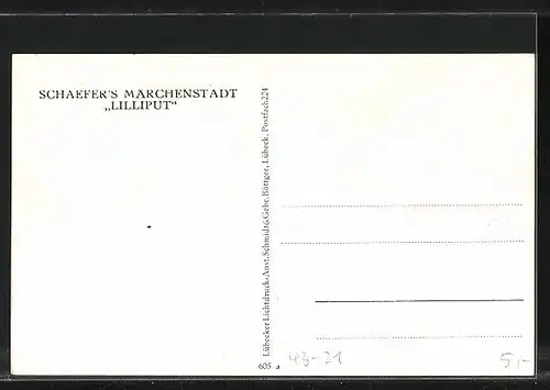 AK Schaefer`s Märchenstadt Lilliput, Liliputaner-Ensemble