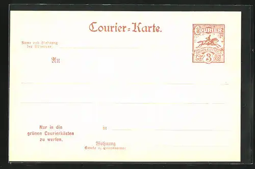 AK Barmen-Elberfeld, Private Stadtpost Courier, 3 Pf.