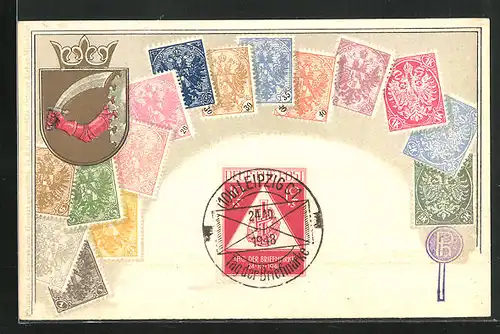 Präge-AK Briefmarken aus Deutschland