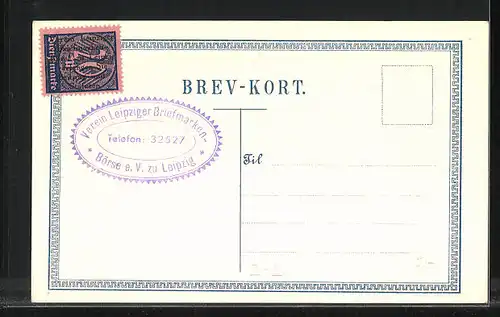 Präge-AK Briefmarken aus Dänemark