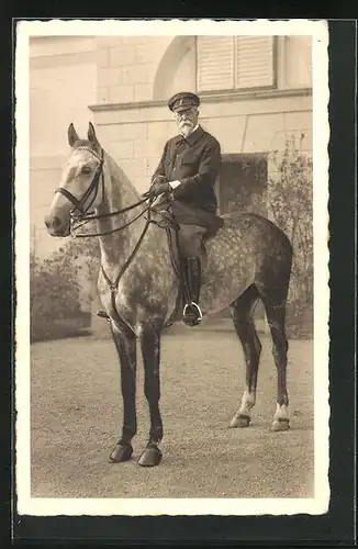 AK Präsident Masaryk (TGM) auf einem Pferd