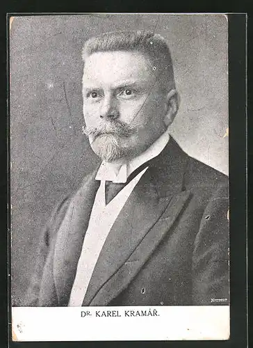AK Portrait von Dr. Karel Kramár