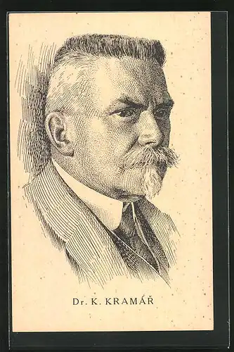 Künstler-AK Portrait von Dr. K. Kramár