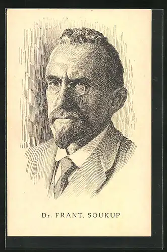 Künstler-AK Dr. Frant. Soukup mit Zwicker