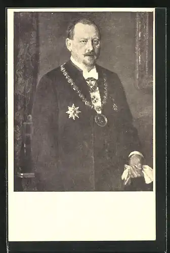 Künstler-AK Starosta kr. hl. mesta Prahy Dr. K. Gros